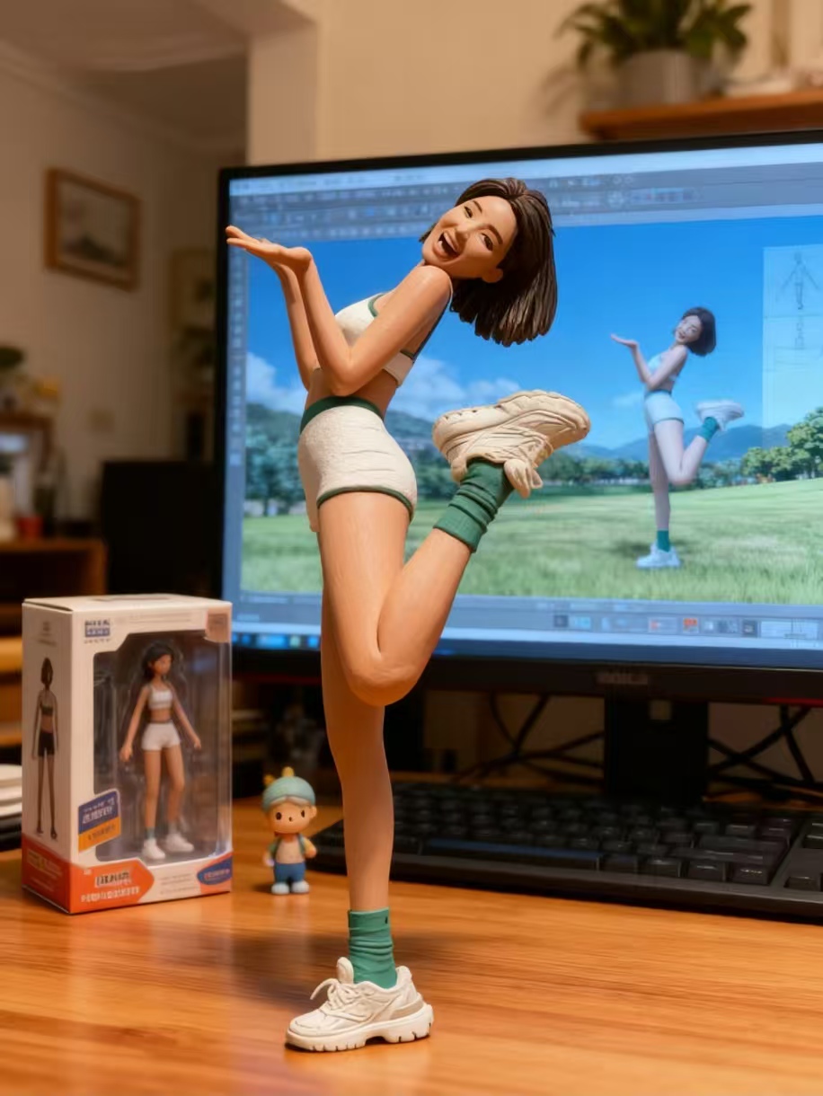 Miniature Figurine Scene - 3D Modeling Desktop Environment after