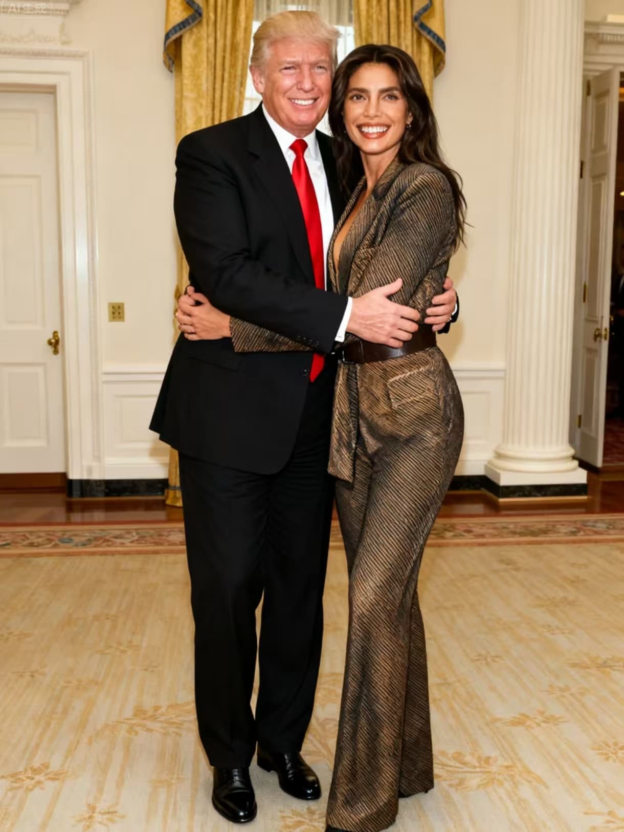 White House Composite - Close Hug Portrait, Medium Shot after